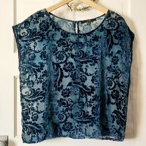 Velvet Floral Sheer Blouse